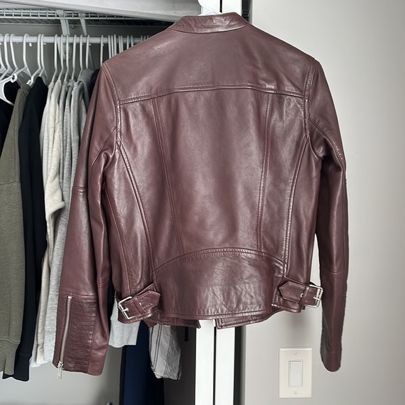 Reiss Brown Leather Jacket, worn once - Picture 7 of 7